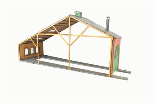  Hobbytrade 87241 1-Port-Anbau für Schuppen, Laserschnitt, H0